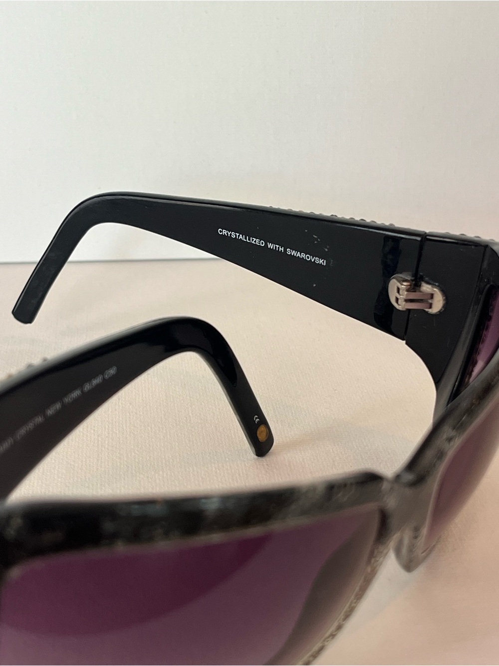 Jimmy Crystal GL840 C50 Swarovski Butterfly Oversized Sunglasses Black - Picture 2 of 8